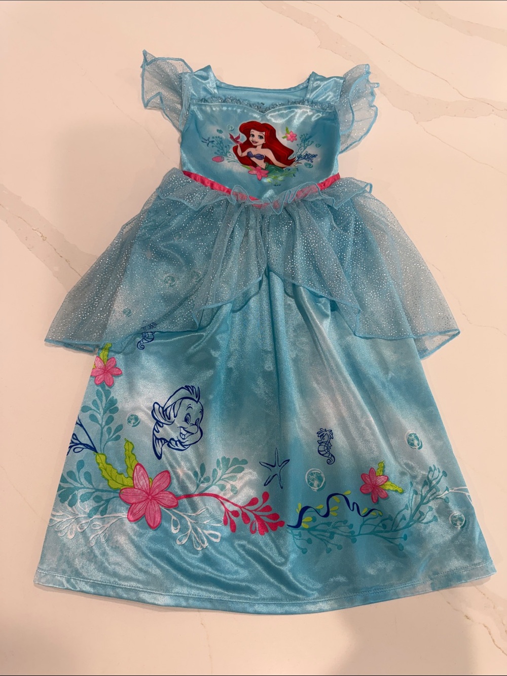 Disney Girls Blue Ariel Little Mermaid Costume Dress
